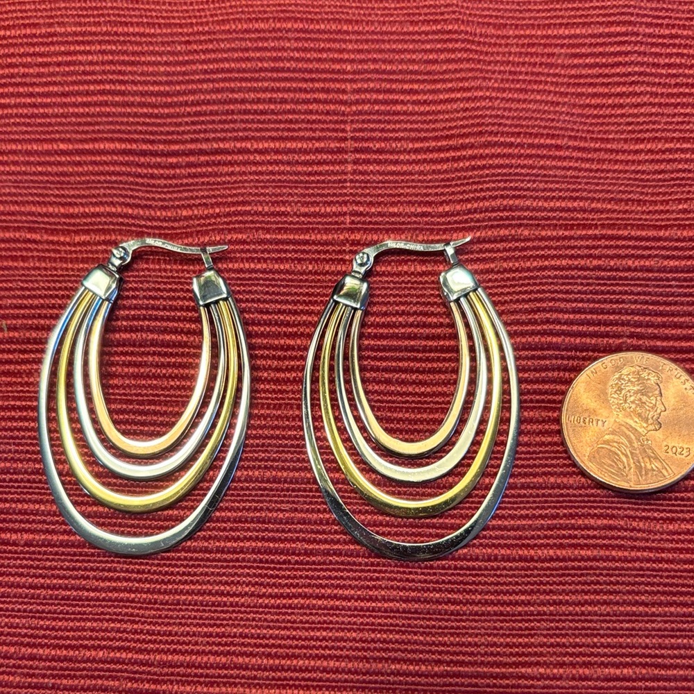 Milor Gold and Silver Layered Earrings